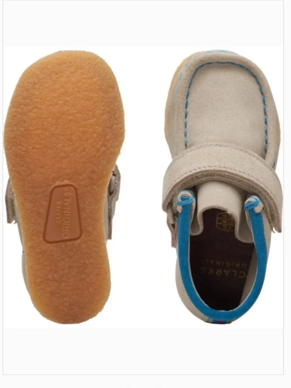 NWT CLARKS Wallabee Bootie Kid Sand Comb Suede LEATHER Boots